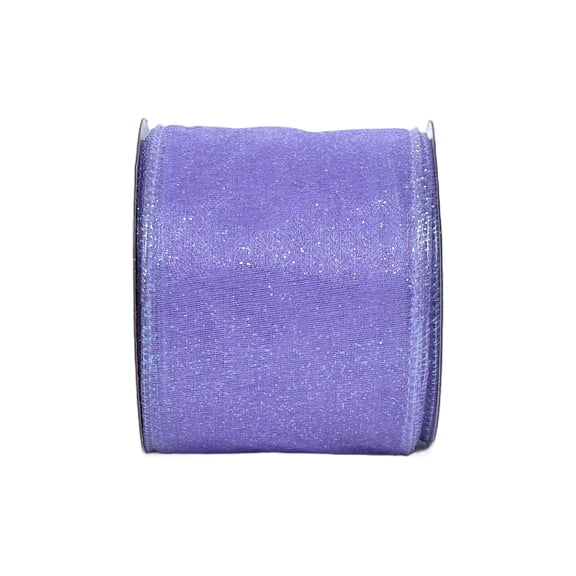 Gwen Studios 2.5" Sheer Light Purple Glitter Wire Ribbon, 3 yards