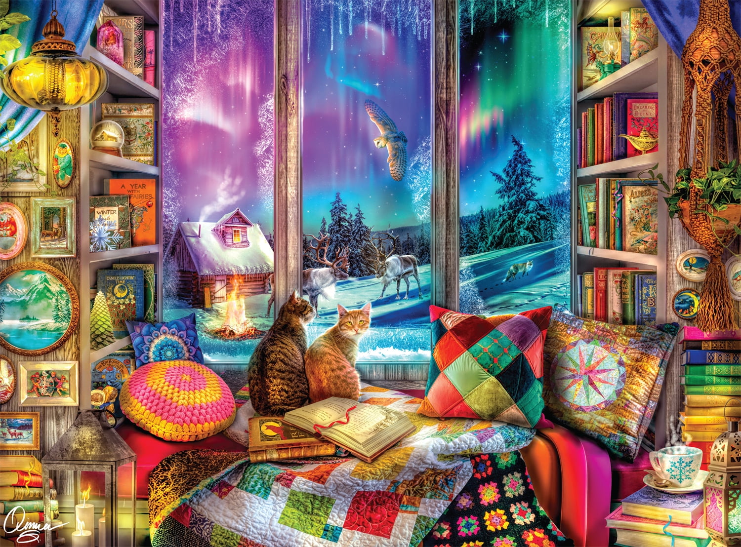 Buffalo Games 1000-Piece Winter Reading Nook Jigsaw Puzzle with