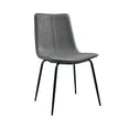 thumbnail image 4 of Set of Two Gray And Black Upholstered Faux Leather Dining Side Chairs, 4 of 6