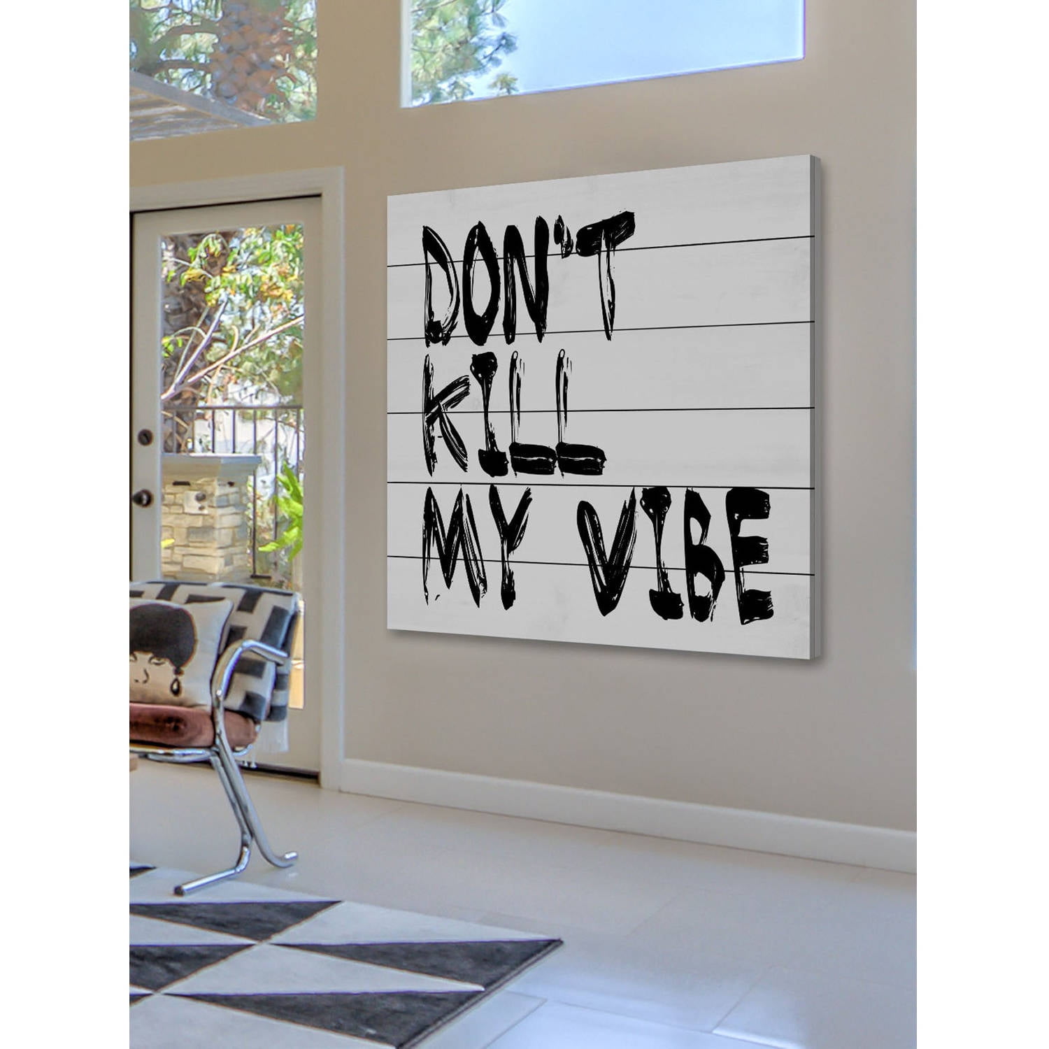 Marmont Hill "Don't Kill My Vibe" by Diana Alcala Painting Print on White Wood