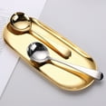 thumbnail image 2 of 3pcs Golden 304 Stainless Steel Spoon Fashion Dessert Serving Spoon Tableware Round Spoon for Home Restaurant, 2 of 9