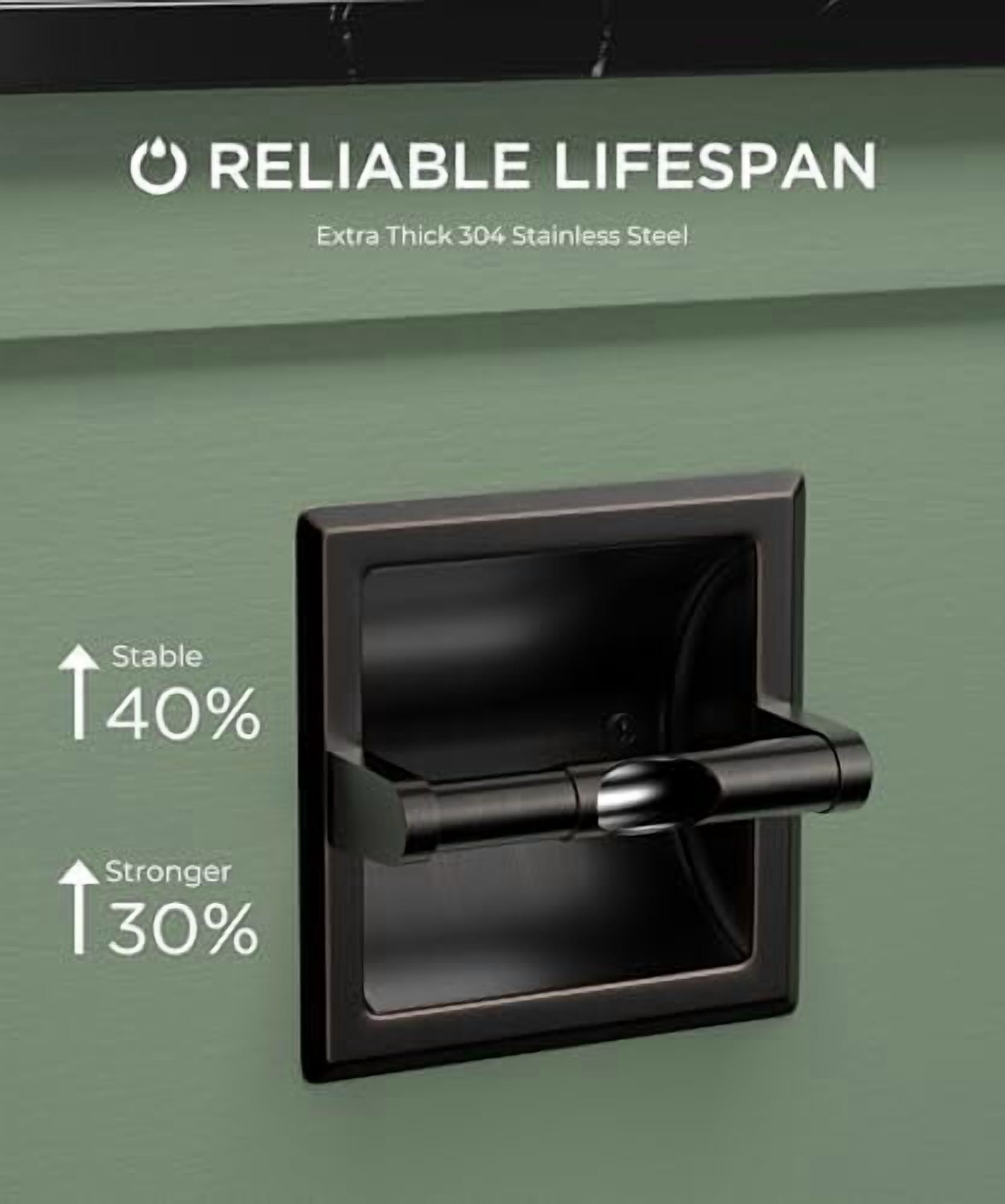 Recessed Toilet Paper Holder, Stainless Steel Durable Tissue Roll Holder Wall Mount for Bathroom Space Saving Design with Mounting Bracket, in Wall Toilet Paper Dispenser, Oil Rubbed Bronze