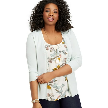 Plus Size Classic Button Front Cardigan