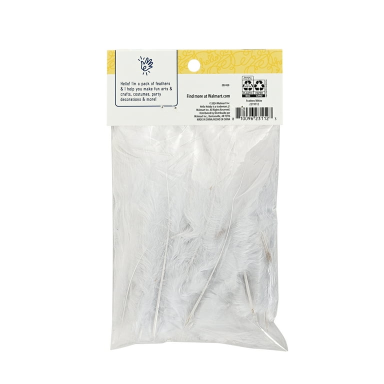 Hello Hobby White Feathers - Arts and Craft - 4.75 x 0.67 x 7.75