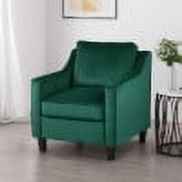 FFZ Velvet Club Chair with Sloped Arms and Tapered Legs, 30.75 x 33.5 x 33.75 inch, Green
