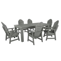 Highwood 7-pc Hamilton Dining Set - 42" x 84" Rectangle Table, Dining Height, Outdoor, Eco-friendly, Synthetic Wood