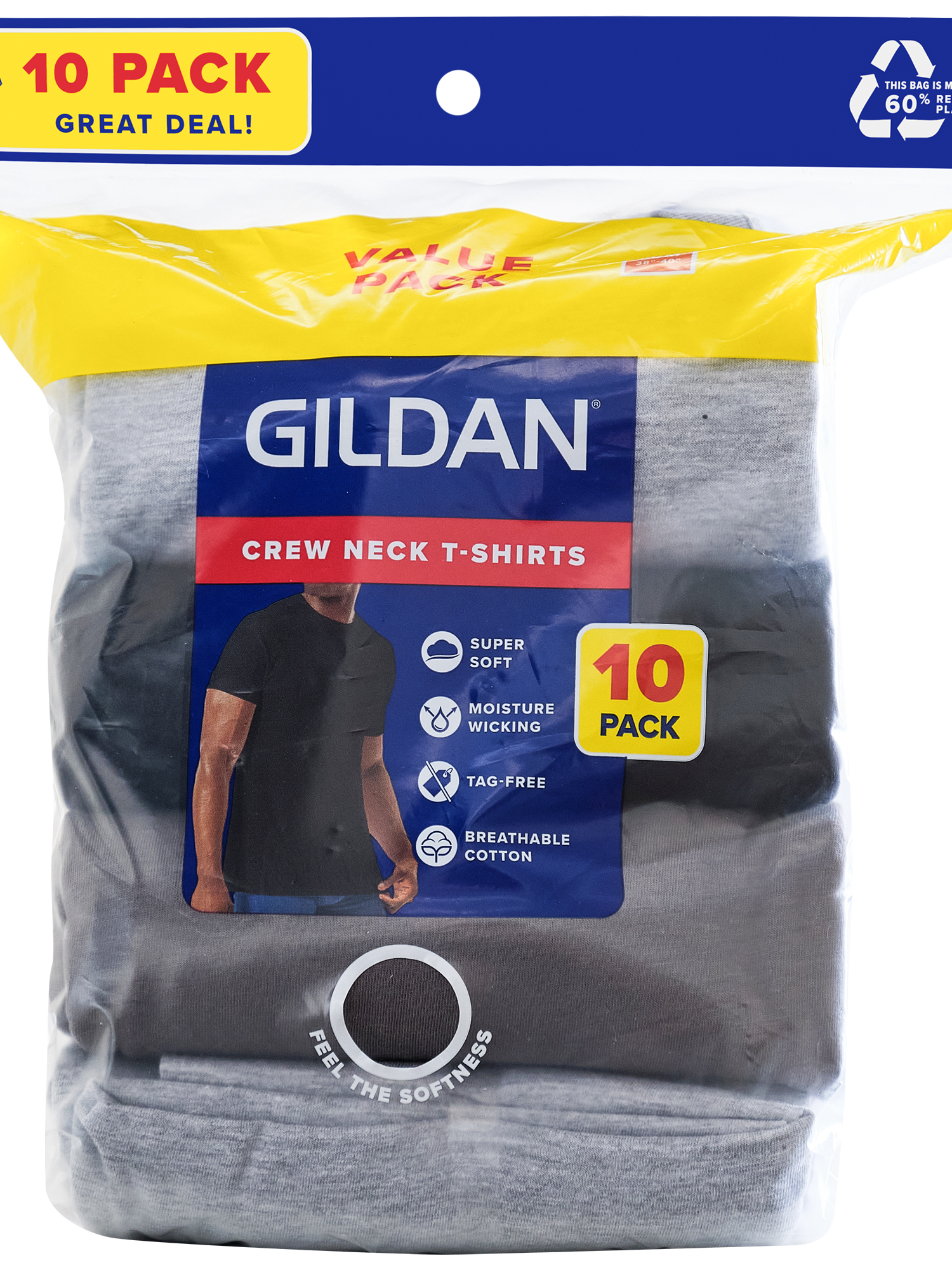 Gildan Men's Cotton Crew Neck T-Shirts, 10-Pack photo 4