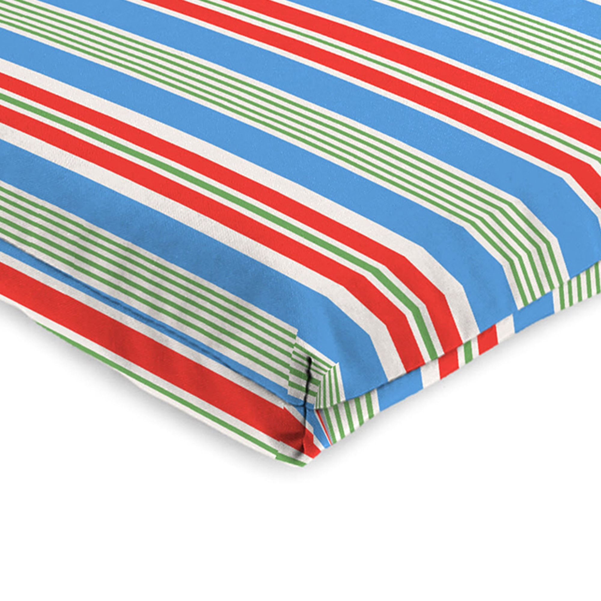 Jordan Manufacturing 44" x 21" Rolland Opal Multicolor Stripe Rectangular Outdoor Chair Cushion with Ties and Hanger Loop