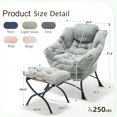thumbnail image 3 of PUKNLY Lounge Chair with Ottoman for Small Spaces, Modern Accent Chair with Footrest, Armrests & Side Pocket, Compact Reading Chair for Living Room, Bedroom Corner, 3 of 15