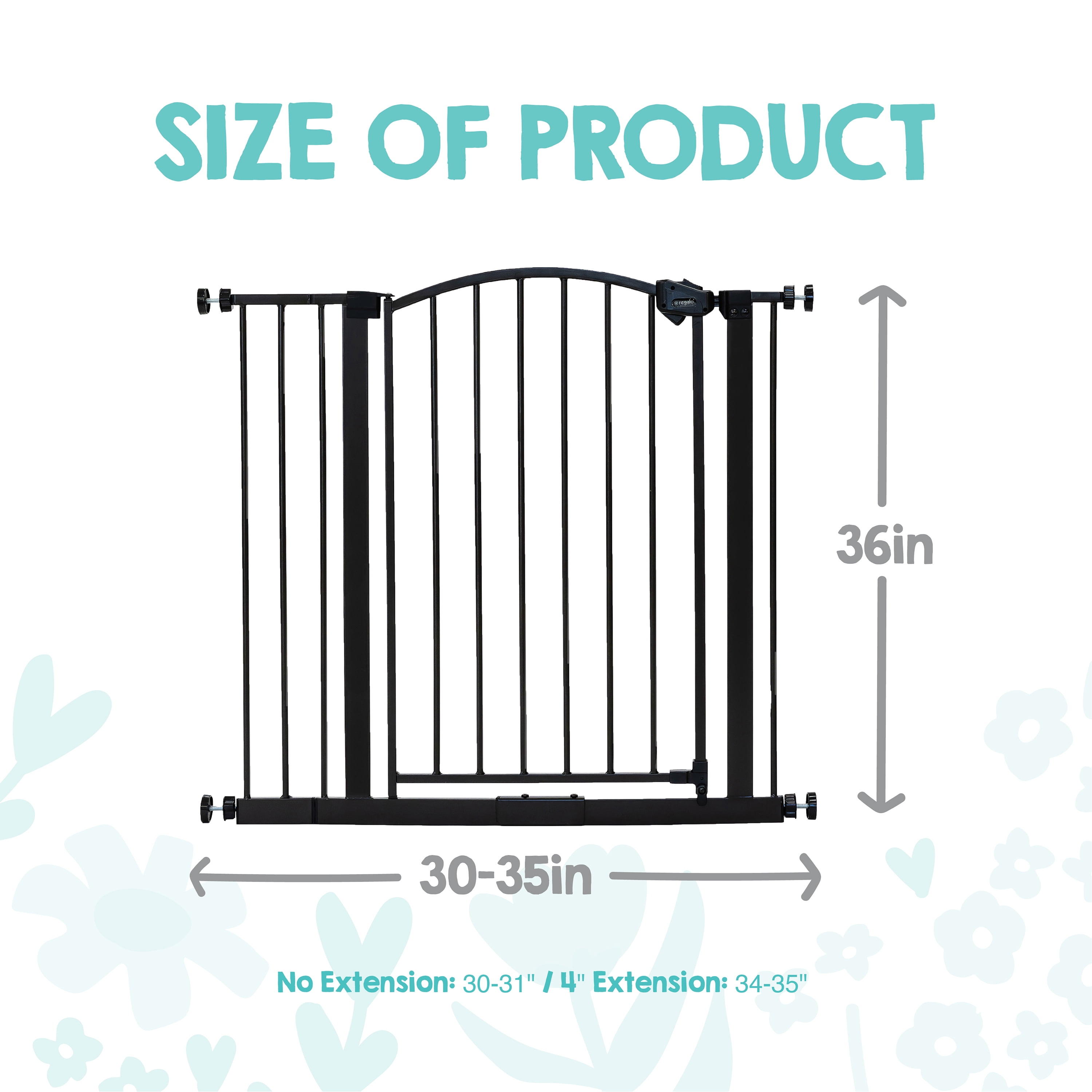 Regalo Extra Tall Bronze Arched Décor Baby Safety Gate, Age Group 6 to 24 Months, Baby Gate