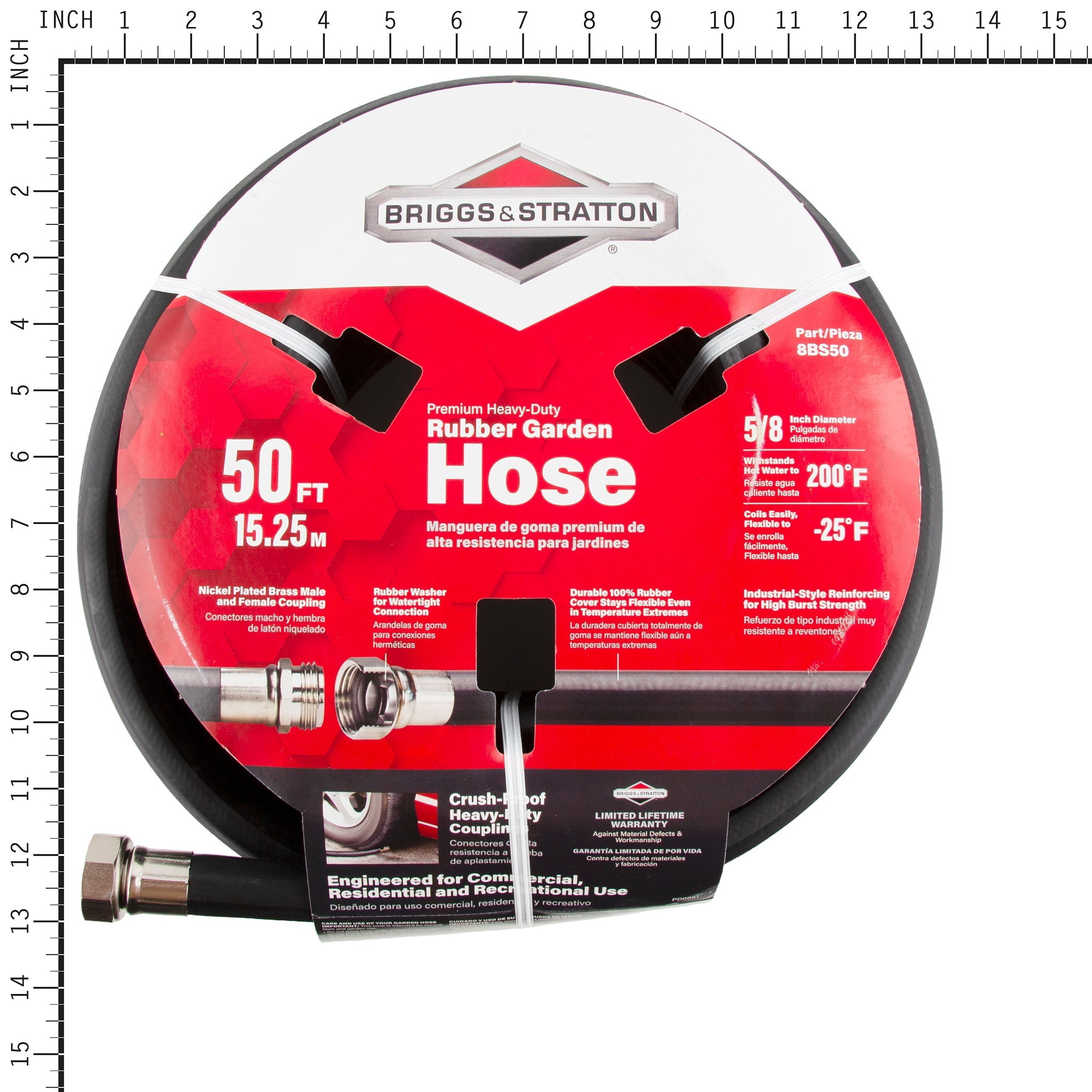 Briggs & Stratton Heavy-Duty Rubber Garden Hose (50ft) | 8BS50