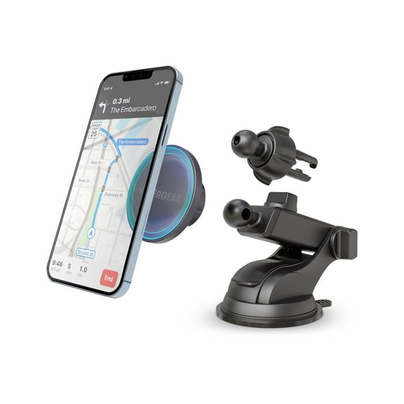Hypergear Mag Grip - Car holder kit for cellular phone - with MagSafe, vent + dash + windshield - black