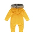thumbnail image 4 of HAiming Infant Baby Boys Girls Hooded Jumpsuit Solid Color Long Sleeve Ribbed Knit Rompers Fall Winter Trendy Clothes, 4 of 7