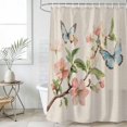 thumbnail image 6 of Country Flowers Shower Curtain Set - 72" x 78" Washable Bathtub Curtain with 12 Hooks, Watercolor Spring Floral Butterfly Waterproof Fabric Stall Shower Curtains for Bathroom/Bathtub Décor, 6 of 6