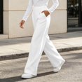 thumbnail image 7 of DJDLJWCJ Business Pants for Women Straight Leg High Waist Work Trousers Solid Color Stretchy Suit Pants White Size S, 7 of 7