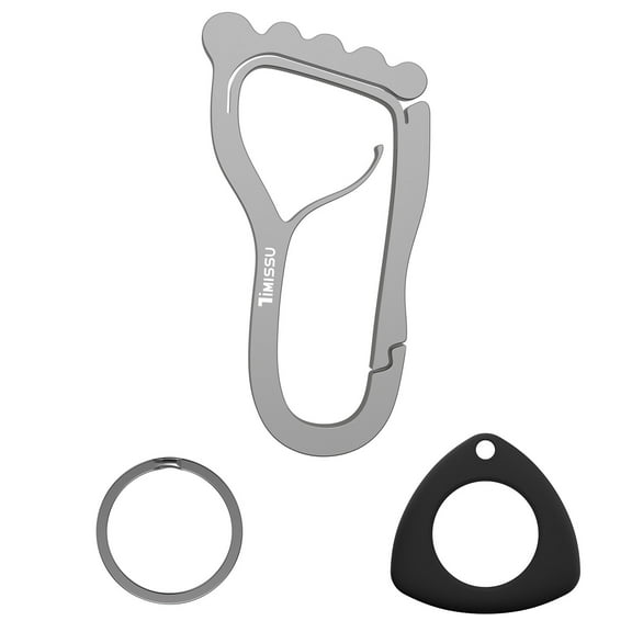 Stainless steel anti-lost keychain carabiner, multifunctional household tool with bottle opener Air tag protective case