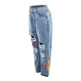 thumbnail image 4 of Lovelywholesale Butterfly Letter Print Ripped Jeans (No Stretch), 4 of 4