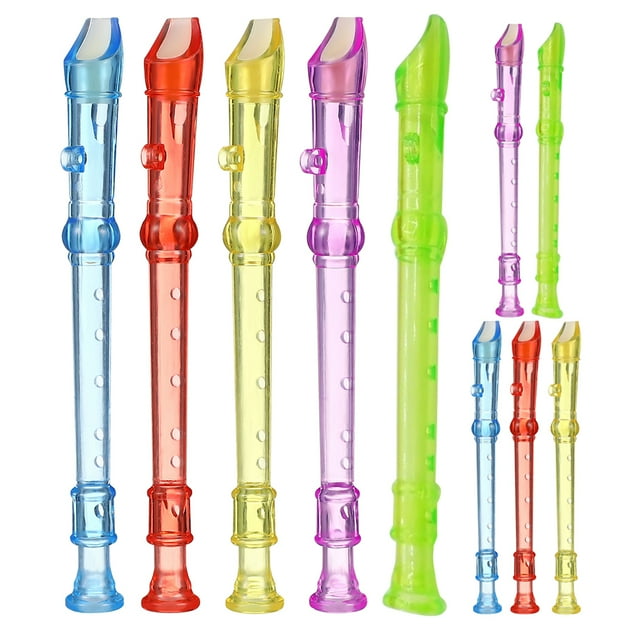 KAKOWELY descant recorder for kids 10pcs Translucent Kids Recorder 6 Hole Music Recorder Plastic Beginner Recorder Instrument Mini Descant Recorder for School Music for Kids