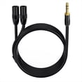thumbnail image 4 of Conector Macho TRS de 6,35 mm A 2 Micrófonos XLR Macho Duales Adaptador Convertidor de Audio Estéreo No Balanceado y Cable Dividido Cable-B, 4 of 8