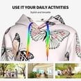 thumbnail image 4 of Lsque Beautiful Butterfly Pattern Casual Women's Hoodie,Hooded Sweatshirt with Kangaroo Pocket,Pullover Hoodie with Eye-catching Drawstrings-X-Large, 4 of 7