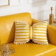 thumbnail image 7 of Stripe Bow Velvet Lumbar Pillow 50x33cm, High Elastic Filled Soft Plush Decorative Throw Pillow, Removable Washable for Couch Bed Sofa Bay Window Car Living Room Bedroom Home Decor, Yellow-B, 7 of 7