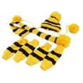 thumbnail image 1 of 1 juego de gorro y bufanda de punto para perro, disfraz cálido para perro, ropa de fiesta para mascotas, accesorios de invierno, talla XS, amarillo y marrón, 1 of 7