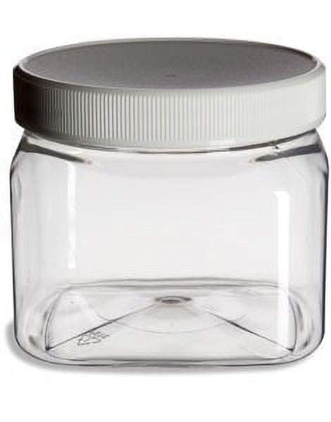 Clear Food Grade PET Plastic Grip Storage 5-Jar Assorted Variety Set w/ Caps
