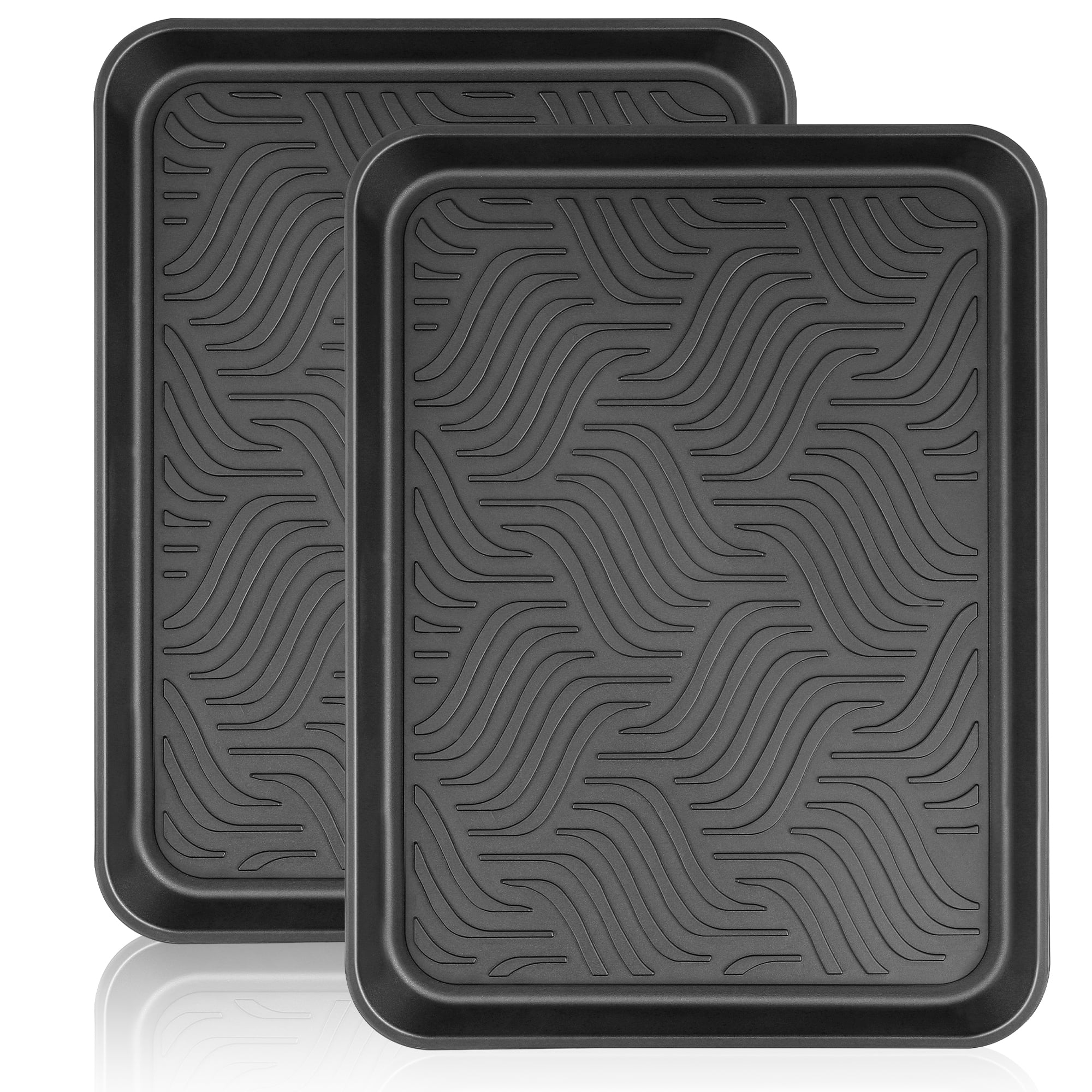 Aumket Boot Tray for Entryway Indoor ,16.8x 12.8" Inch Black Shoe Mat