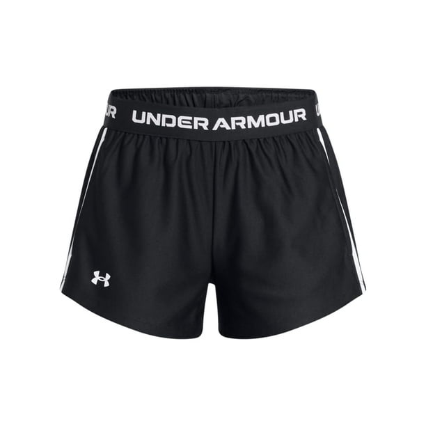 Pantalones cortos Under Armour Tech Play Up negros para niñas, talla M