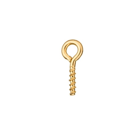 

1.8 Ring Gold Finished Screw Eye Bail 10x4mm Fits 1-1.5mm Hole Sold per pkg of 100. 0314FD