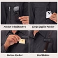 thumbnail image 5 of Weilanxin Men's Sun Protection Fishing Shirts Long Sleeve Travel Work Shirts for Men UPF50+ Button Down Shirts with Zipper Pockets Black L, 5 of 7