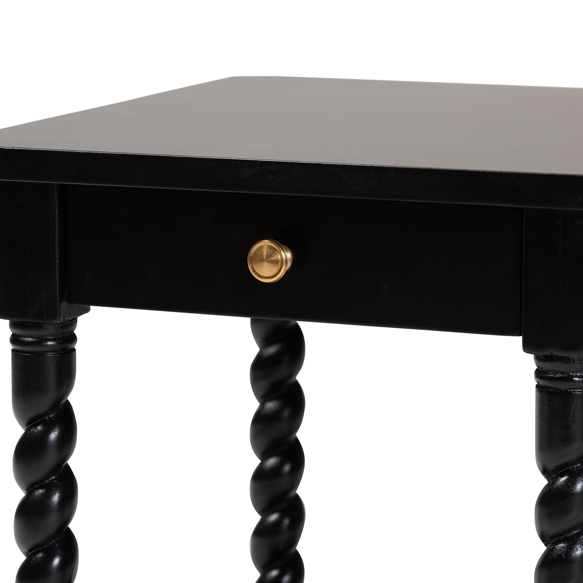 bali & pari Niklas Mid-Century Nightstand, 1-Drawer, Black