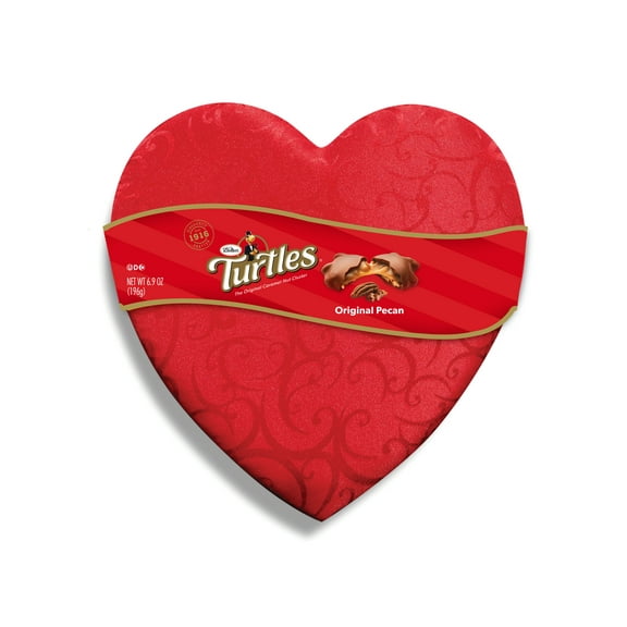 DeMet's Turtles, Original Milk Chocolate Pecan Valentine's Satin Heart, 6.9 oz, 12 Pieces