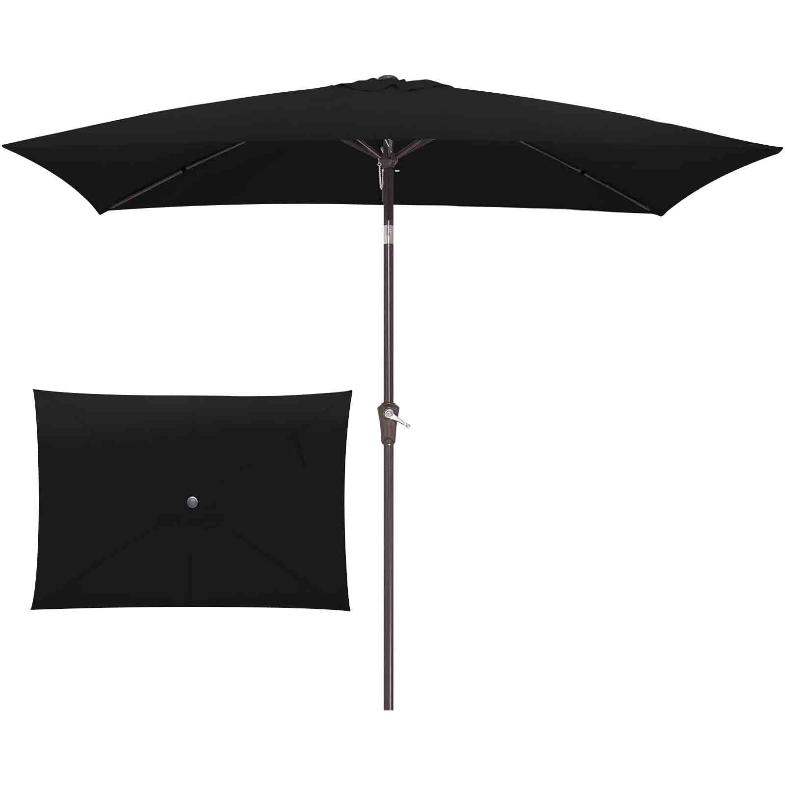 AYktou Patio Umbrella 6.56*9.84ft Beach Umbrella with 6 Sturdy Ribs Outdoor Umbrella Market Table Umbrella Waterproof for Garden,Decks,Backyard,Pool and Beach,Grass Green