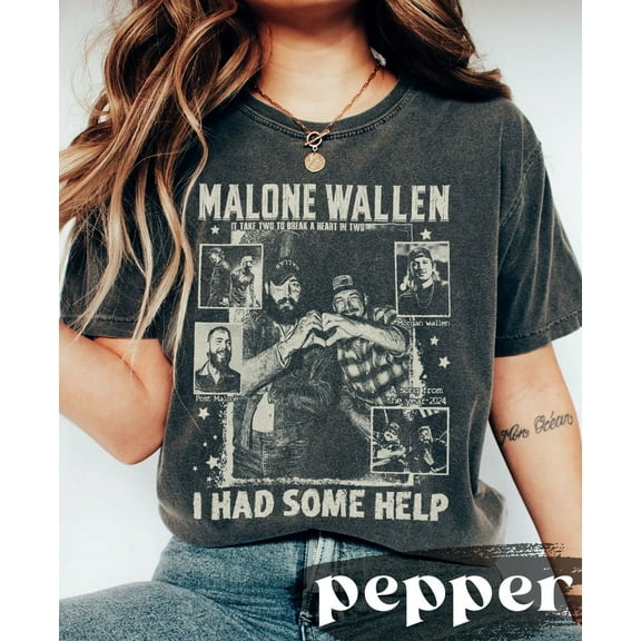Meraki.NAT Malone Wallen Graphic Short Sleeve Crew Neck T-Shirt