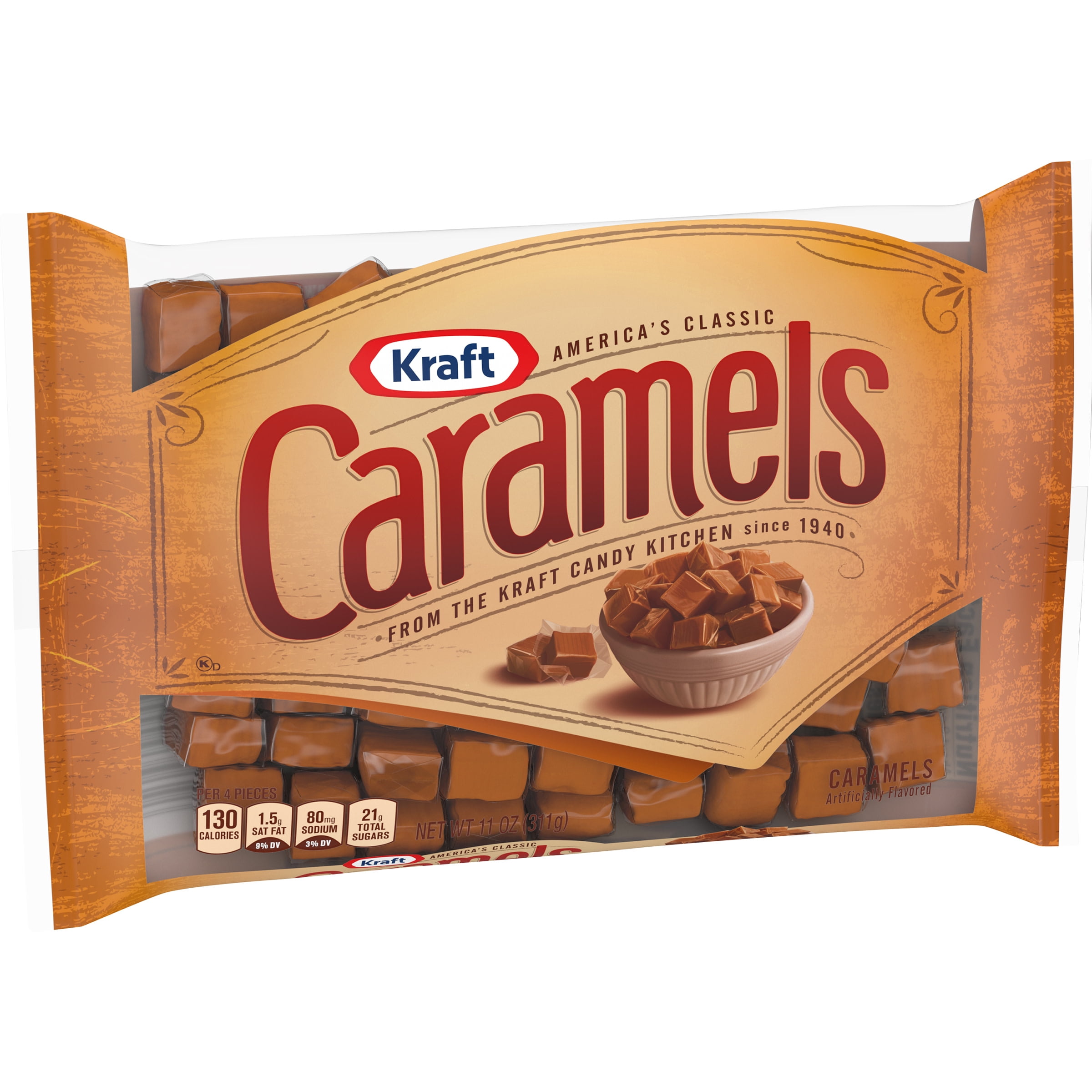 Kraft America's Classic Individually Wrapped Candy Caramels, 11 oz