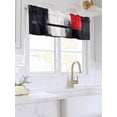 thumbnail image 3 of Valances for Windows Black Red Abstract Rod Pocket Cafe Window Treatments Valance Curtains for Kitchen Bathroom Laundry Basement Windows 54"x18", 3 of 9