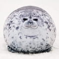 thumbnail image 2 of Almohada de cama con forma de foca, almohada mullida con forma de foca, adorable almohada de peluche de algodón con forma de foca, color gris, 40 cm., 2 of 4