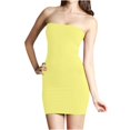 thumbnail image 1 of SNNROO Robe d'Été pour Femmes Sans Bretelles, Couleur Unie, Robe Tube, Décontractée, Extensible, Ajustée, Fête, Plage, Mini Robe, 1 of 4