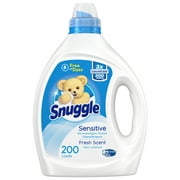 Snuggle Liquid Fabric Softener, Dye Free for Sensitive Skin, 2X Concentrated, 200 Loads