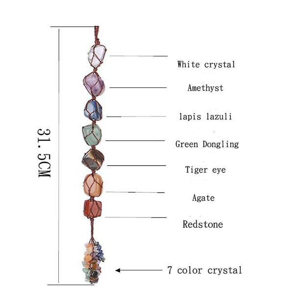 Taian serie de 7 colores colgante de coche Arco Iris colgante de cristal blanco curación con colgante de forma colgante de borla de amatista colgante de joyería ZefeiWu 8390615841665