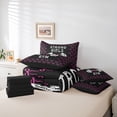 thumbnail image 6 of Feelyou Women Fitness Sport Bedding Comforter Set 7pcs, Black Pink Ribbon Full Bedding Set, 6 of 8