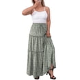 thumbnail image 4 of a.Jesdani Women Plus size Long Maxi Skirts Elastic High Waist A Line Ruffle Swing Beach Maxi Skirt L-4x, 4 of 5