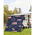 thumbnail image 4 of 4th of July RV Awning Sun Shade Screen 9'X7' American Flag Fireworks Mesh Sunscreen Star Stripes Red White Blue Awning Shade Screen with Zipper UV Blocker Completed Kits for RV Motorhome Camper, 4 of 7