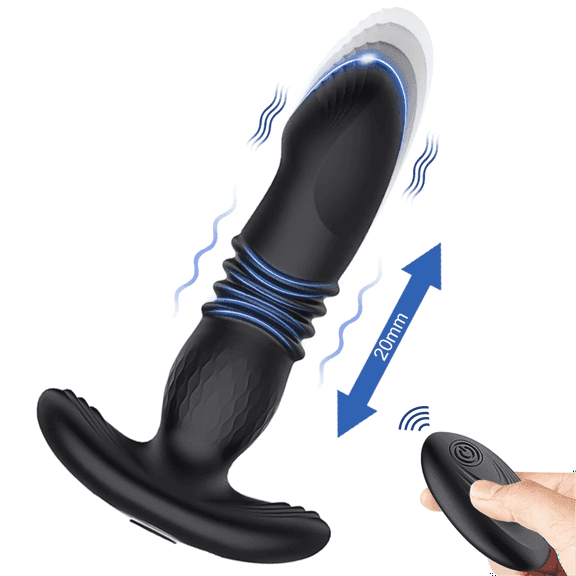 TLUDA Remote Control Thrusting Anal Vibrator Vibrating Butt Plug for Men Women