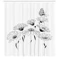 thumbnail image 3 of Ambesonne Daisy Shower Curtain, Sketch Fauna and Flora, 69"Wx84"L, Black and White, 3 of 3