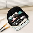 thumbnail image 4 of Iauyy Rhombus Cosmetic Bag with Handle Large Capacity Luxury Twill Travel Makeup Bag ,Eucalyptus Leaves and Branches, 4 of 8