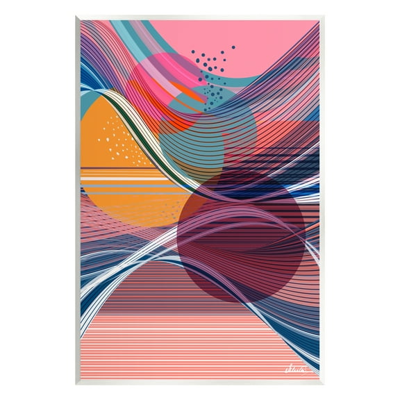 Stupell Industries Waves & Circles Abstraction Abstract Painting Unframed Art Print Wall Art, 10 x 15