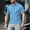 Sky Blue, variant on COSFO Collared Summer Shirts for Men Casual Short Sleeve Blue Pullover with Pocket Loose Button Mens T Shirts