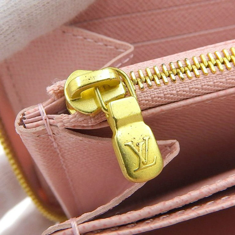 Pre-Owned Louis Vuitton LOUIS VUITTON Damier Azur Zippy Wallet Round Zipper  Long Pink N63503 (Good) 